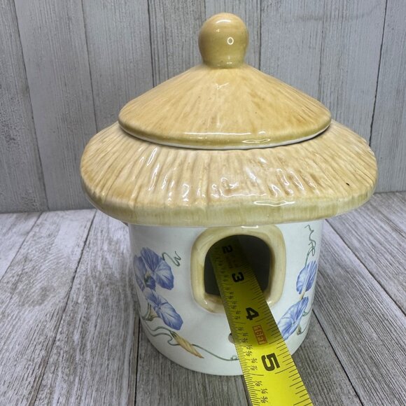 Vtg Teleflora Mushroom Shape Hanging Birdhouse Planter Floral 6.5" Tall Portugal - Picture 15 of 15
